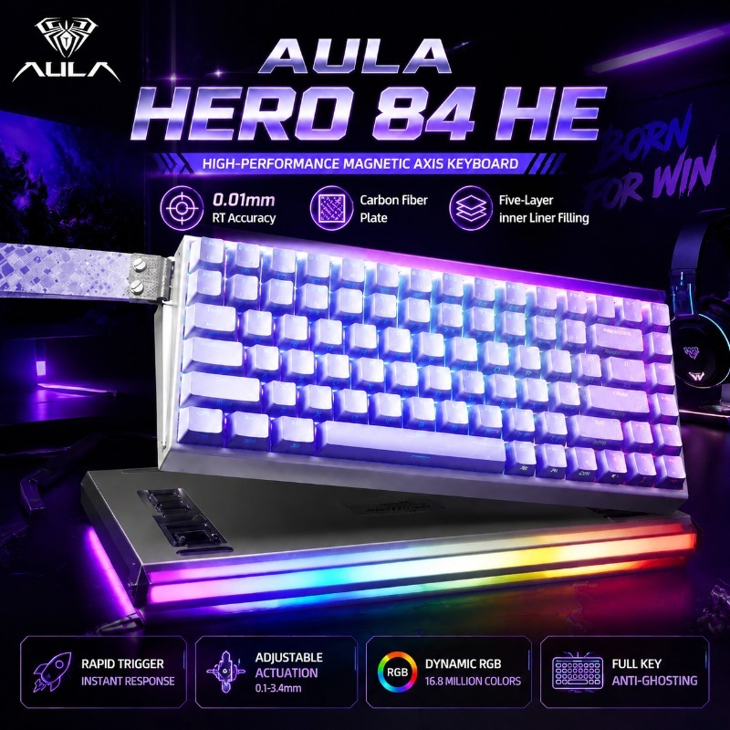 Gaming Keyboard Magnetic Switches - AULA HERO84 Magnetische Gaming-Tastatur mit Schnellauslöser,