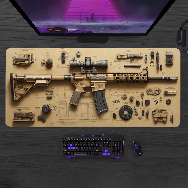 Gaming Keyboard Mouse - Zerlegbares Weiches Gaming-Mauspad Großes Tastaturpad Topografisches