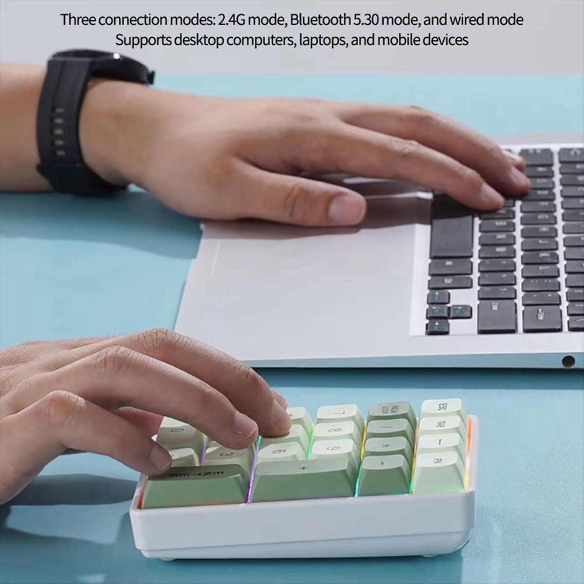 Gaming Keyboard No Number Pad - N86R 21-Tasten Mini-Tastatur 2,4G Kabelloses Nummernpad