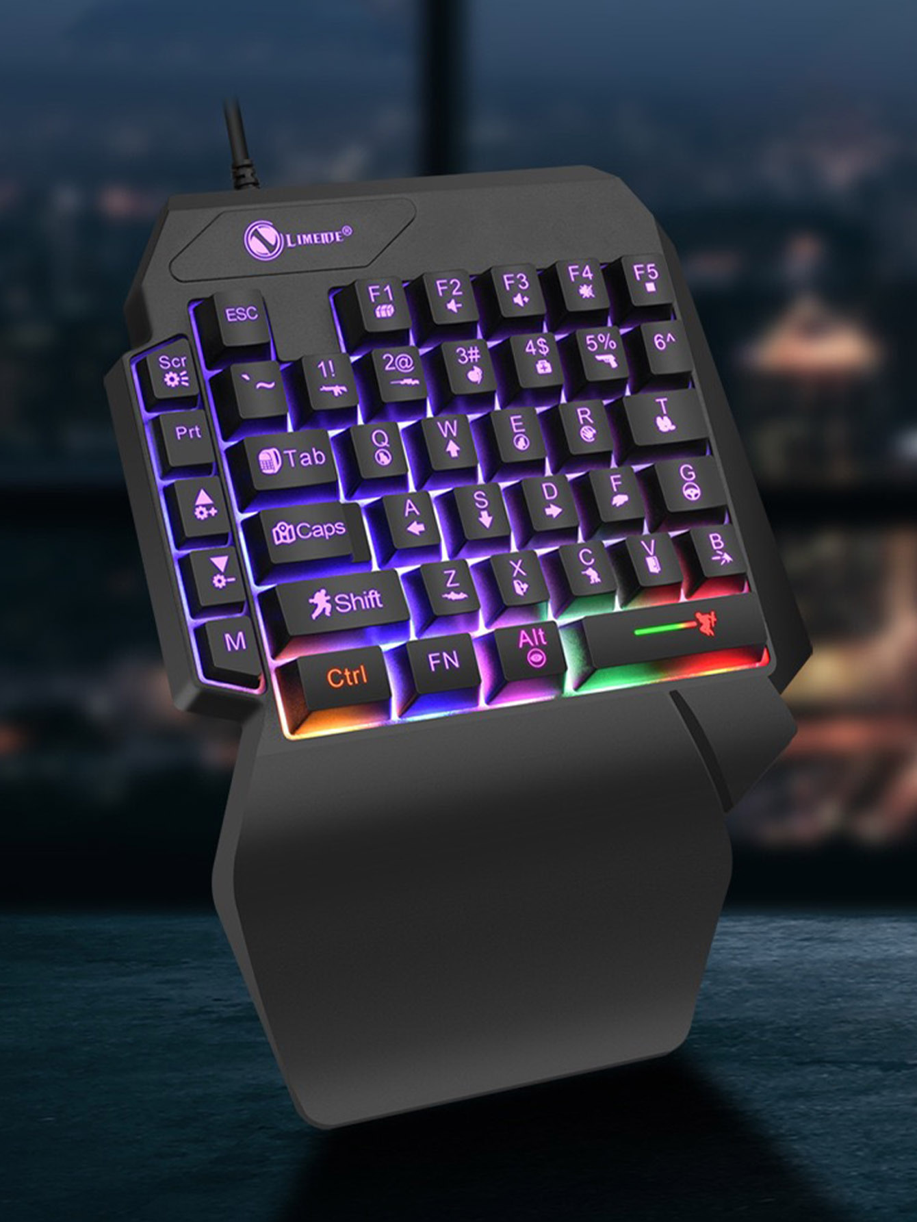 Gaming Keyboard Half - Mechanische Einhand-Gaming-Tastatur mit Kabel, Radium-Gravur der