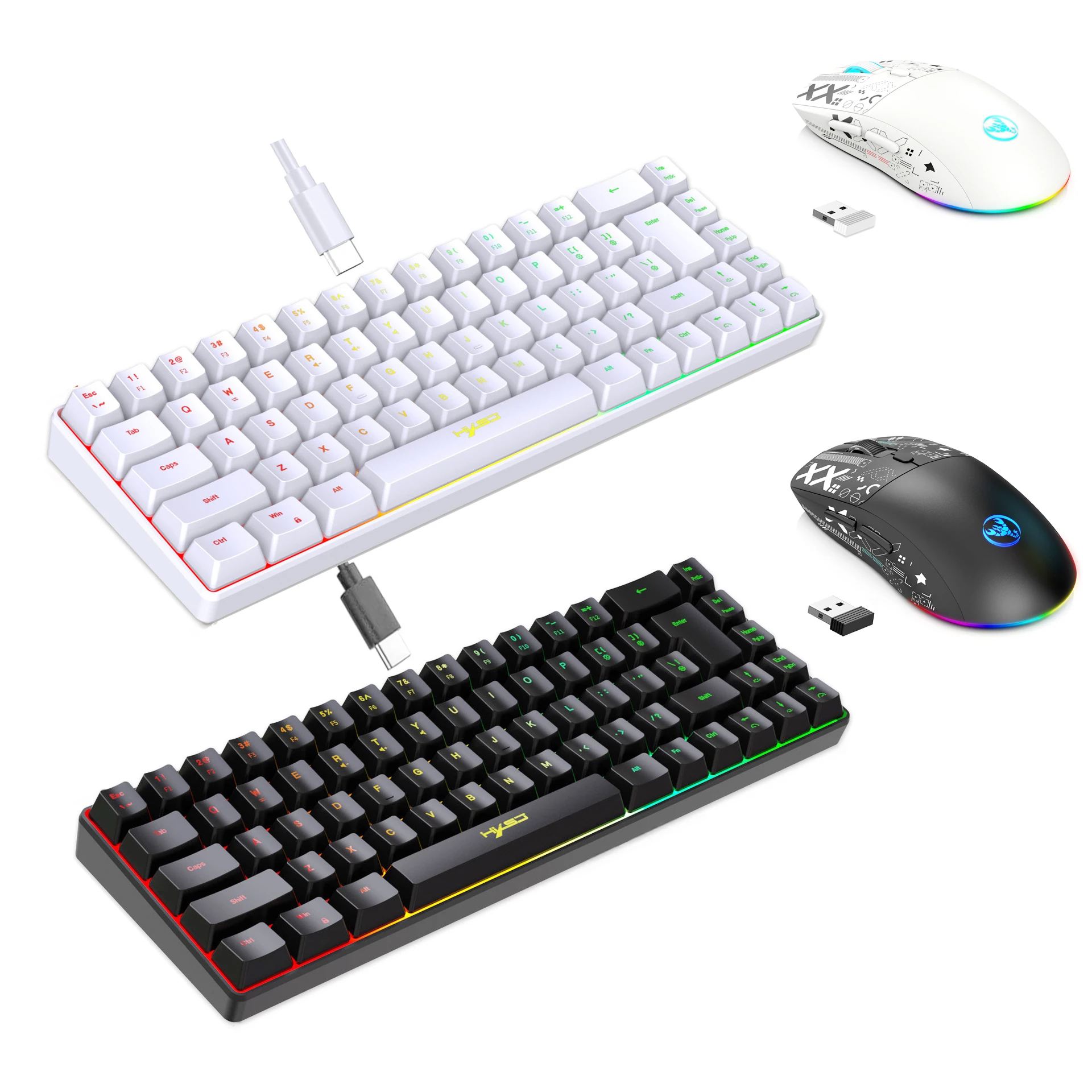 Gaming Keyboard Mini - Tastatur- und Maus-Kombi-Set mit Hintergrundbeleuchtung, Gamer-Tastatur