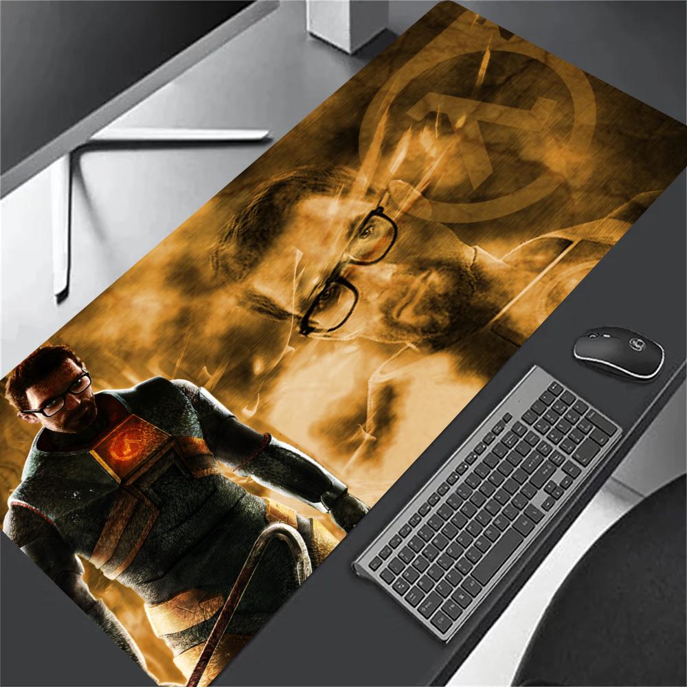 Gaming Keyboard Half - Half Life Großes Gaming-Mauspad, Schwarze Schreibtischunterlage,