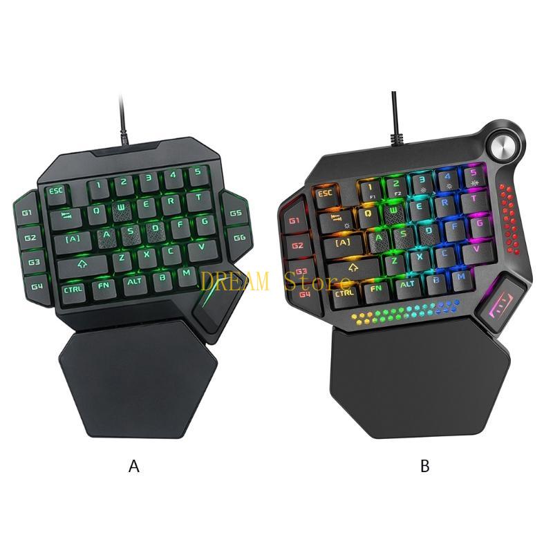 Gaming Keyboard Half - Einhand-RGB-Leuchthintergrundbeleuchtung für Gaming-Tastatur, Tablet-Laptop für G,