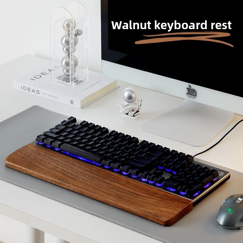 Gaming Keyboard Mouse Combo - Massivholz Tastatur Handballenauflage Mauspad Handgelenkstütze Gaming