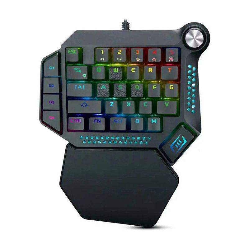 Gaming Keyboard Training - AEF6-Einhändige mechanische Gaming-Tastatur, RGB-Hintergrundbeleuchtung, tragbare Mini-Gaming-Tastatur,