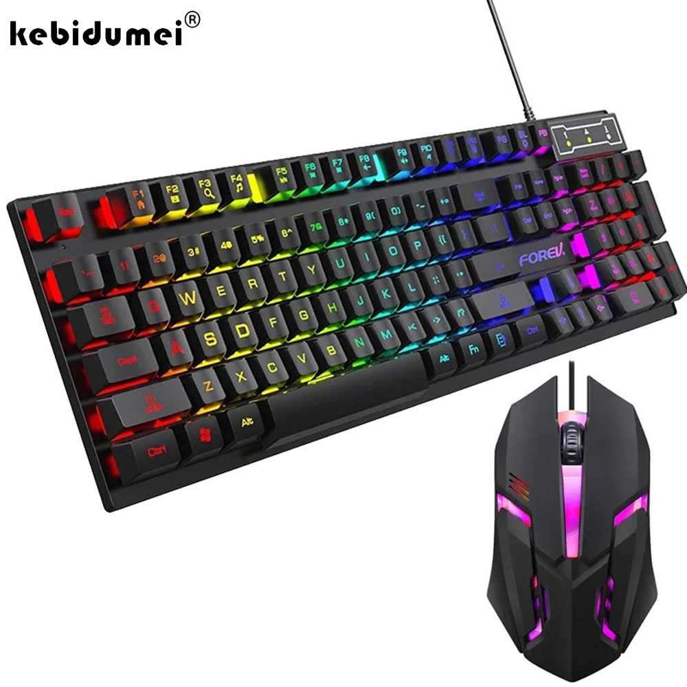 Gaming Keyboard Half - Kebidumei 104-Tasten-Hintergrundbeleuchtete mechanische Tastatur, kabelgebundene Gaming-Tastatur,