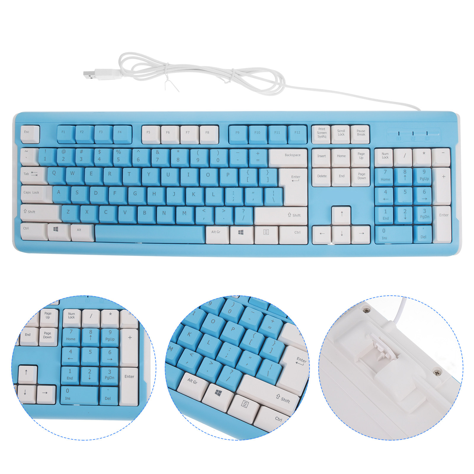 Gaming Keyboard No Number Pad - USB-Kabelgebundene Gaming-Tastatur aus ABS, hohe Haltbarkeit,