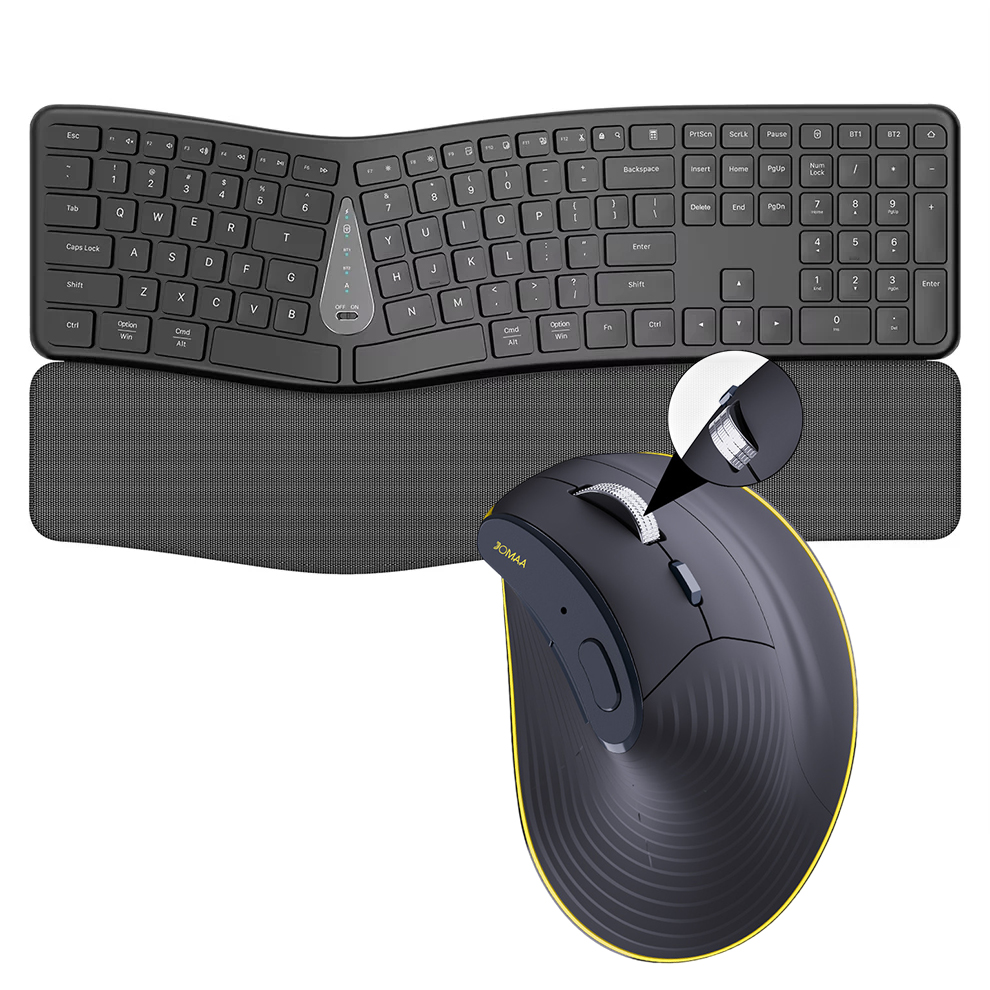 Gaming Keyboard And Mouse Wireless - 2,4 G kabellose Tastatur-Maus-Kombination, komfortables natürliches