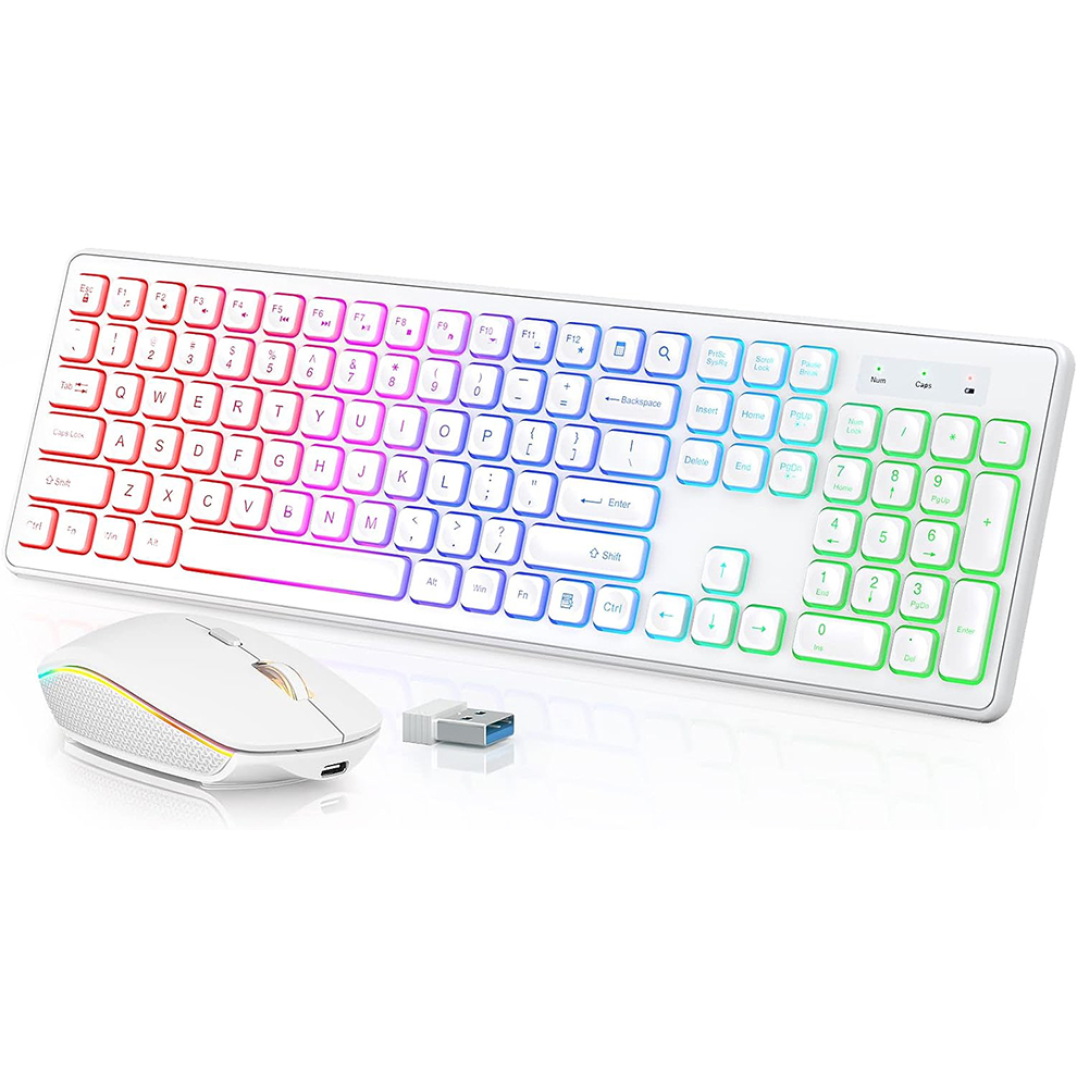 Gaming Keyboard And Mouse Wireless - Kabellose Tastatur und Maus mit Hintergrundbeleuchtung,