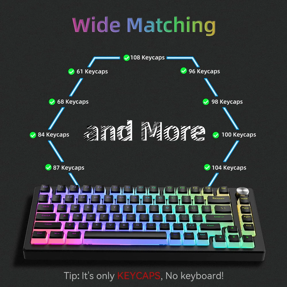 Neue Pudding-PBT-Tastenkappen, – Gaming Keyboard Half Bewertung und Preis