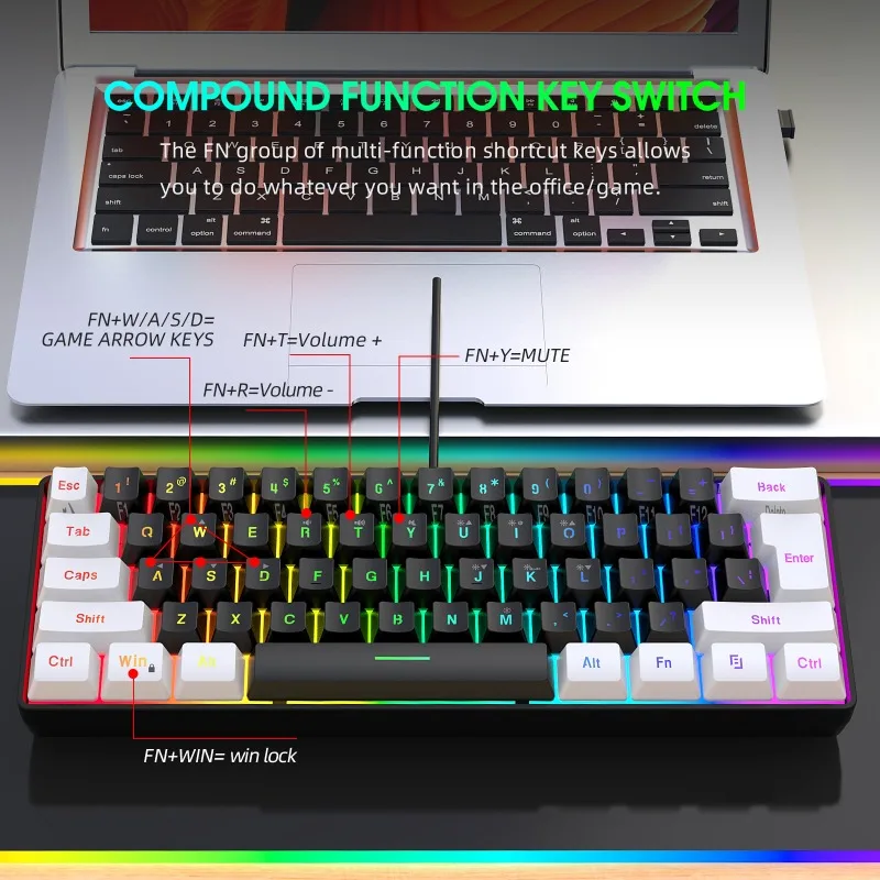 Tastatur und Maus 60% Computer – Gaming Keyboard Mouse Combo Bewertung und Preis