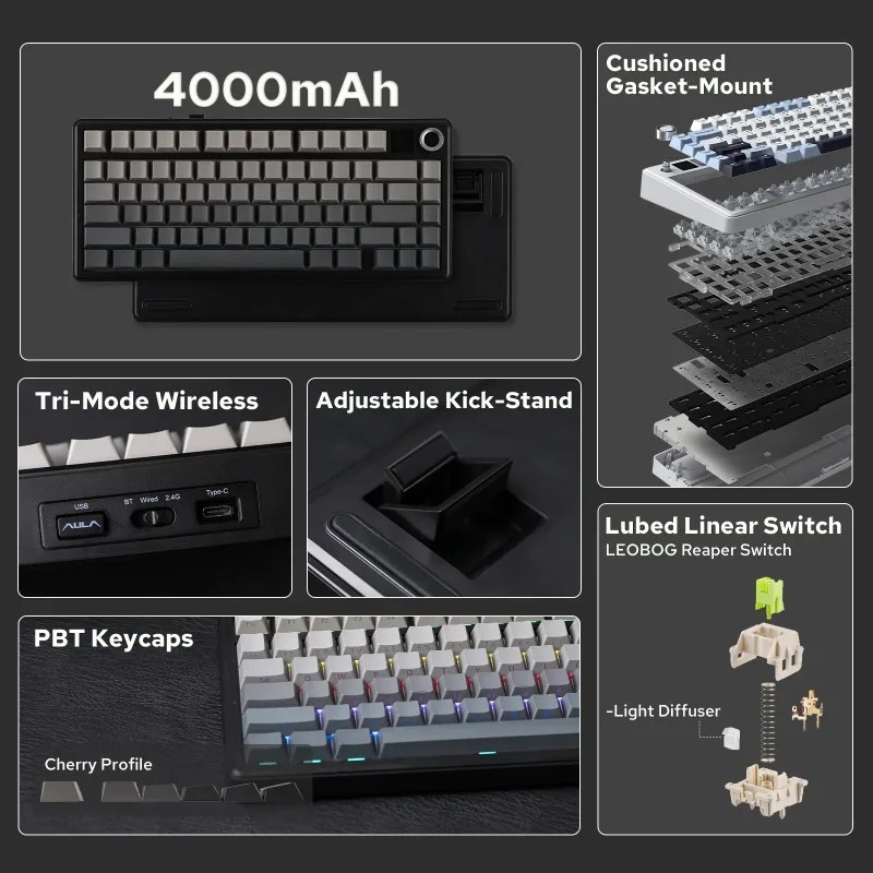 AULA F75 Max Mechanische Tasta – Gaming Keyboard No Rgb Bewertung und Preis